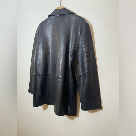 BASIX Jacob Stevens Men’s  Black Leather Jacket Size Large Zip Up - Picture 9 of 12